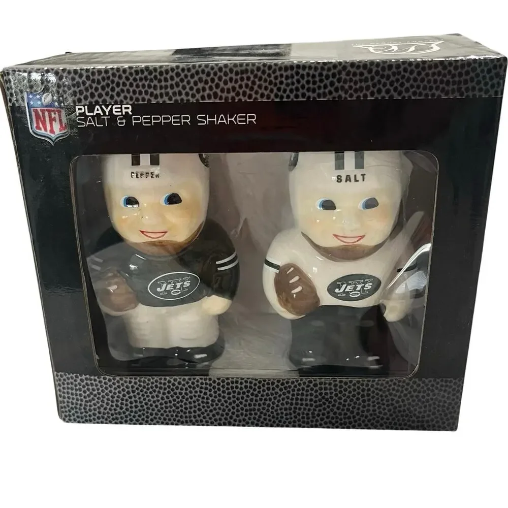 New York Jets NFL Player Salt and Pepper Shakers Set The Memory Company NIB
